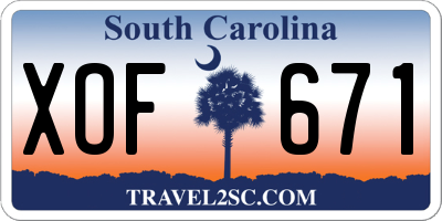 SC license plate XOF671