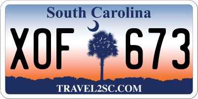 SC license plate XOF673