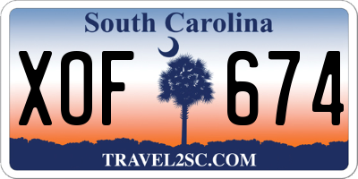 SC license plate XOF674