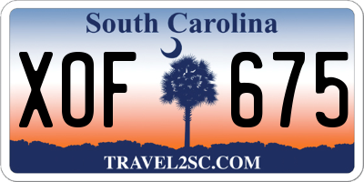 SC license plate XOF675
