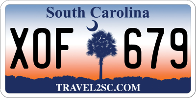 SC license plate XOF679