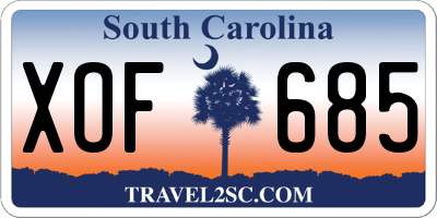 SC license plate XOF685