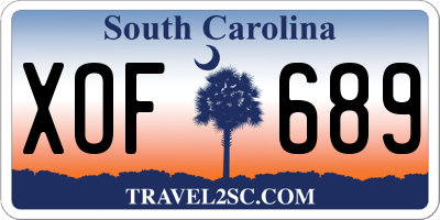 SC license plate XOF689