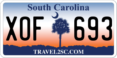 SC license plate XOF693