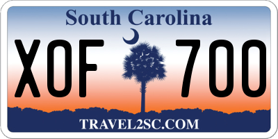 SC license plate XOF700