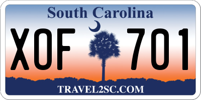 SC license plate XOF701