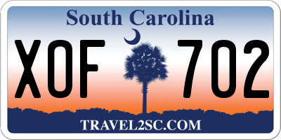 SC license plate XOF702