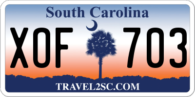 SC license plate XOF703
