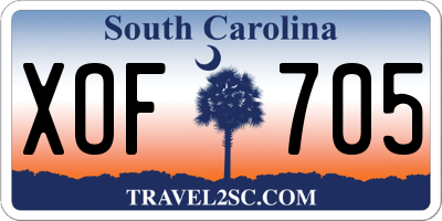 SC license plate XOF705