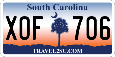 SC license plate XOF706