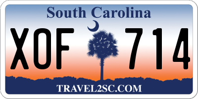 SC license plate XOF714
