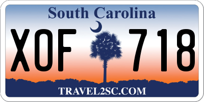 SC license plate XOF718