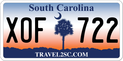 SC license plate XOF722