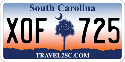 SC license plate XOF725