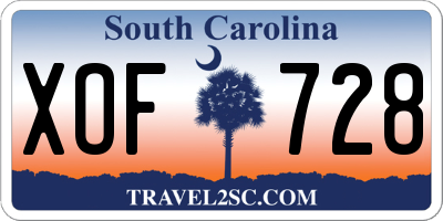 SC license plate XOF728