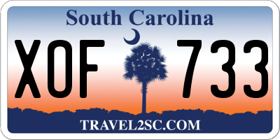 SC license plate XOF733