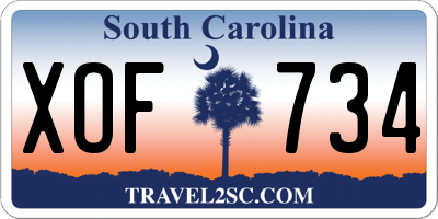 SC license plate XOF734