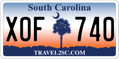 SC license plate XOF740