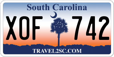 SC license plate XOF742