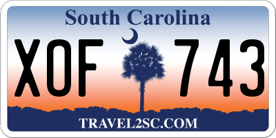 SC license plate XOF743