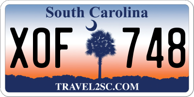 SC license plate XOF748