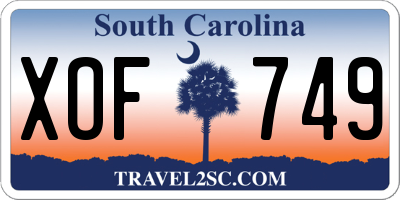 SC license plate XOF749