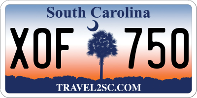SC license plate XOF750