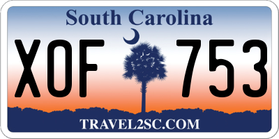 SC license plate XOF753