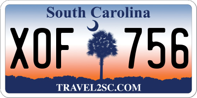 SC license plate XOF756