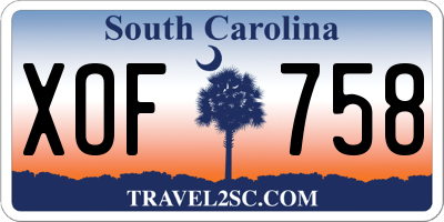 SC license plate XOF758