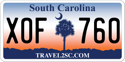 SC license plate XOF760