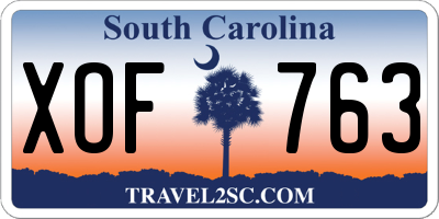 SC license plate XOF763