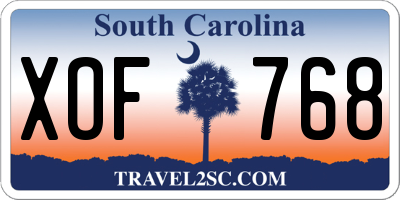 SC license plate XOF768