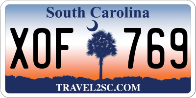 SC license plate XOF769