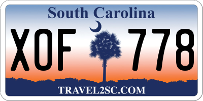 SC license plate XOF778