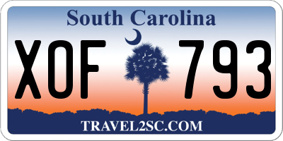 SC license plate XOF793