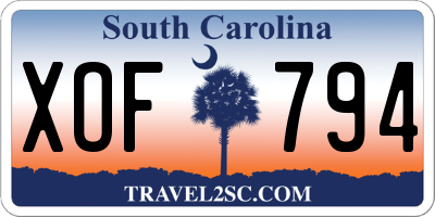 SC license plate XOF794