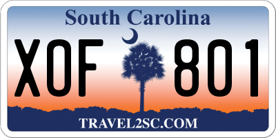 SC license plate XOF801