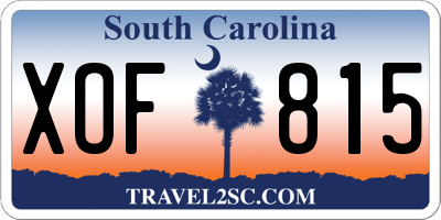 SC license plate XOF815