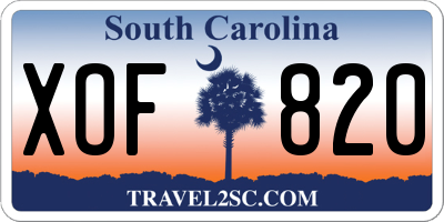 SC license plate XOF820