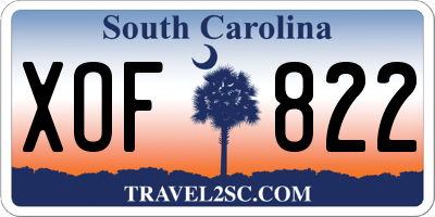 SC license plate XOF822