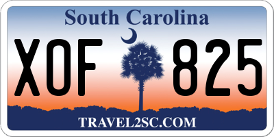 SC license plate XOF825
