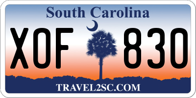 SC license plate XOF830