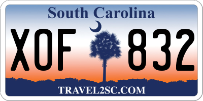 SC license plate XOF832