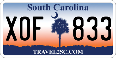 SC license plate XOF833