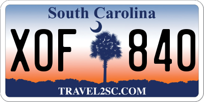 SC license plate XOF840