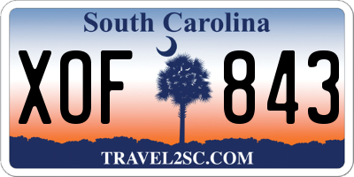 SC license plate XOF843