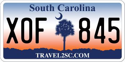 SC license plate XOF845