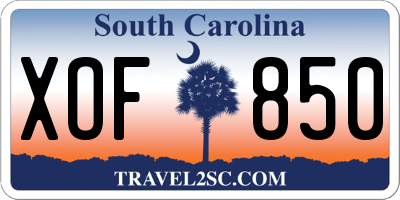 SC license plate XOF850