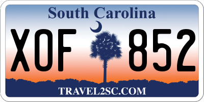 SC license plate XOF852